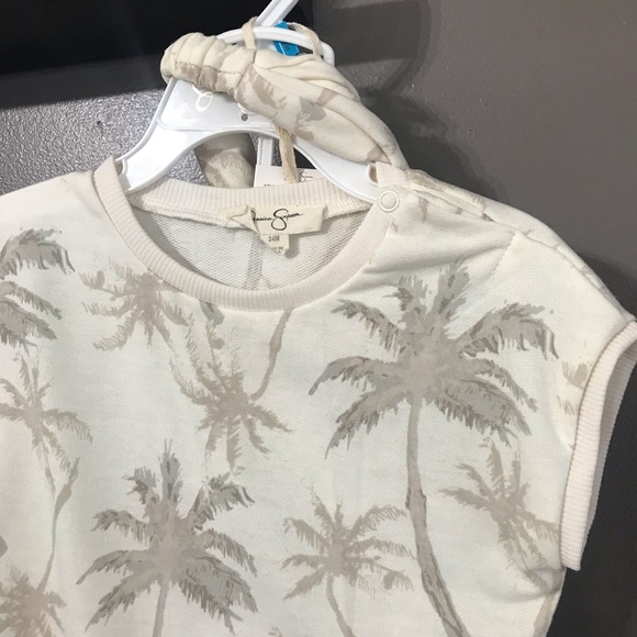 Jessica Simpson baby 24 months cream palms 3 piece outfit - Picture 7 of 13